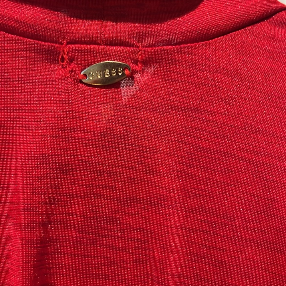 Guess Vibrant Red Ruched Blouse - Picture 5 of 5
